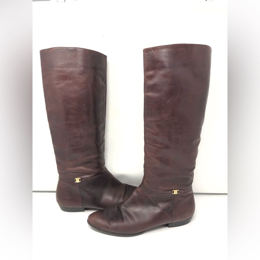 Vintage SALVATOR FERRAGAMO Leather Riding Boots 10B